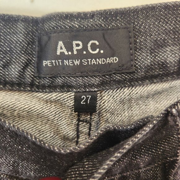 A.P.C. Petit Standard Grey Denim Jeans Slim Button Fly Size 27 - Picture 6 of 8